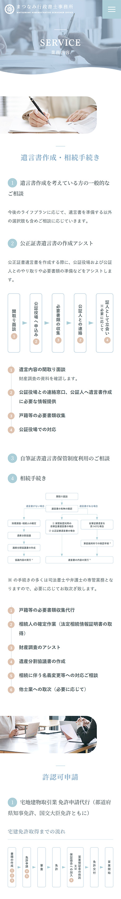 制作実績　まつなみ行政書士事務所様 コーポレートサイト