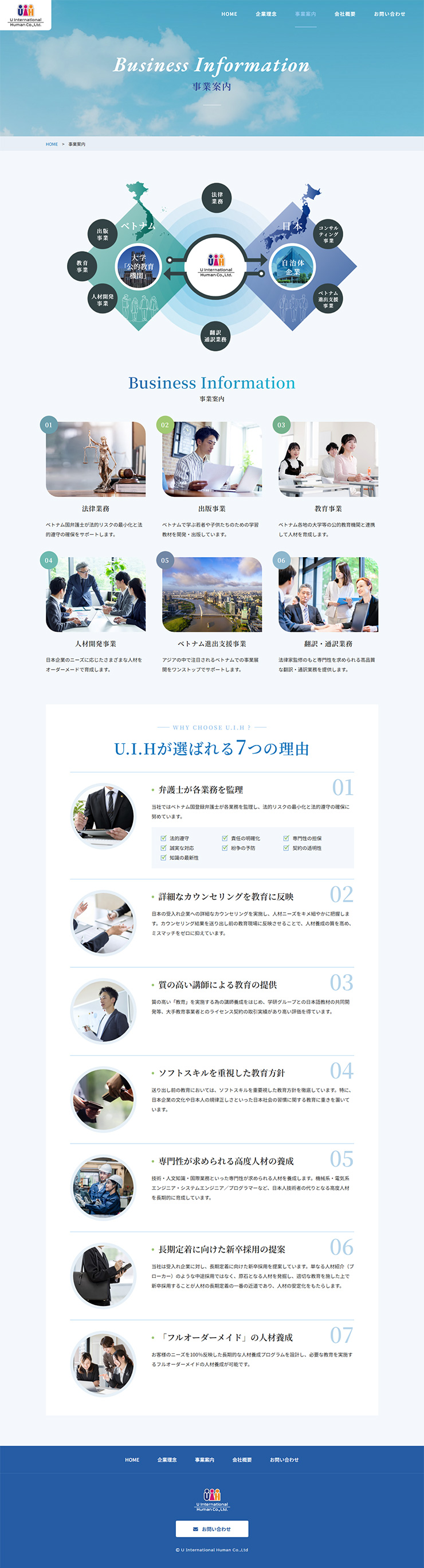 制作実績　U INTERNATIONAL HUMAN CO., LTD.様 コーポレートサイト
