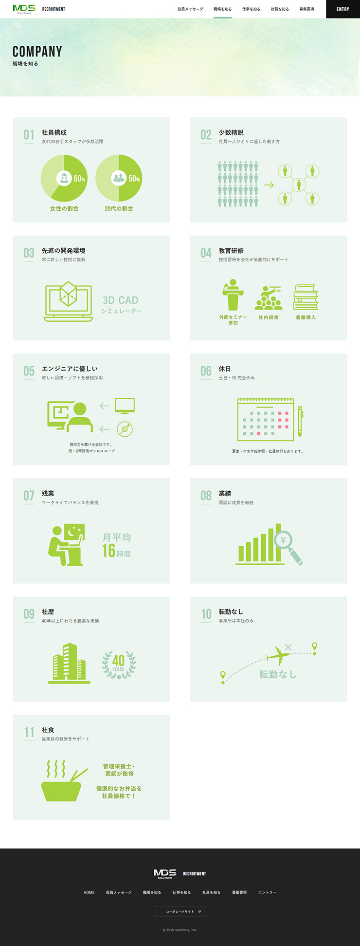 制作実績 MDSソリューションズ株式会社様 リクルートサイト