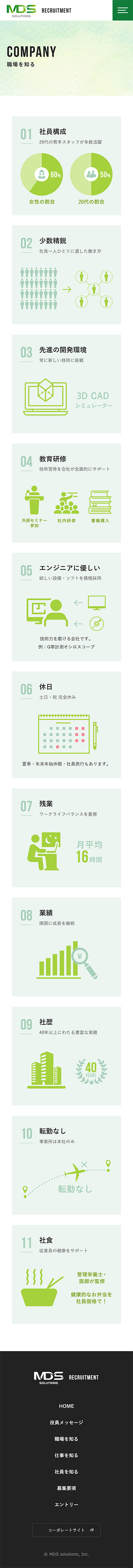 制作実績 MDSソリューションズ株式会社様 リクルートサイト