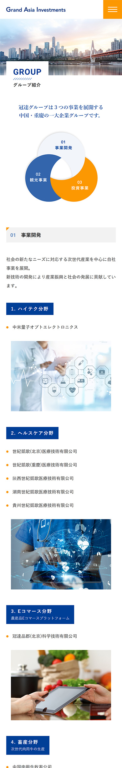 制作実績 Grand Asia Investments株式会社様 コーポレートサイト